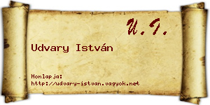 Udvary István névjegykártya
